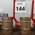 LOTE 144 - 06 REGISTROS DE ÁGUA 1¹/2”. (NO ESTADO) ATENÇÃO! FAZER A VISITAÇÃO ANTES DE ARREMATAR, NÃO SABEMOS SE FUNCIONA. LEILÃO NÃO TEM GARANTIA E NEM DEVOLUÇÃO, SUJEITO A POSSÍVEIS AVARIAS VISÍVEIS/OCULTAS E/OU AUSÊNCIA DE COMPONENTES.