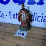 LOTE 042 - 01 IMAGEM DE SANTO SÉCULO XIX MADEIRA. (NO ESTADO)