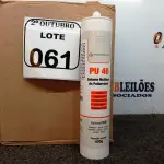 LOTE 061 - 12 SELANTES PU-40 MULTIUSO DE POLIURETANO. (NO ESTADO) ATENÇÃO! FAZER A VISITAÇÃO ANTES DE ARREMATAR, NÃO SABEMOS SE FUNCIONA. LEILÃO NÃO TEM GARANTIA E NEM DEVOLUÇÃO, SUJEITO A POSSÍVEIS AVARIAS VISÍVEIS/OCULTAS E/OU AUSÊNCIA DE COMPONENTES.