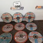 LOTE 096 - 10 DISCOS DE DESBASTE DIVERSOS. (NO ESTADO) ATENÇÃO! FAZER A VISITAÇÃO ANTES DE ARREMATAR, NÃO SABEMOS SE FUNCIONA. LEILÃO NÃO TEM GARANTIA E NEM DEVOLUÇÃO, SUJEITO A POSSÍVEIS AVARIAS VISÍVEIS/OCULTAS E/OU AUSÊNCIA DE COMPONENTES.