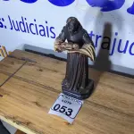 LOTE 053 - 01  IMAGEM DE SANTO SÉCULO XIX MADEIRA. (NO ESTADO)
