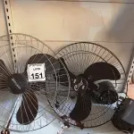 LOTE 151 - 02 VENTILADORES DE PAREDE MARCA VENTISOL E CEMAF E 02 MOTORES DE VENTILADORES AVULSOS. (NO ESTADO) ATENÇÃO! FAZER A VISITAÇÃO ANTES DE ARREMATAR, NÃO SABEMOS SE FUNCIONA. LEILÃO NÃO TEM GARANTIA E NEM DEVOLUÇÃO, SUJEITO A POSSÍVEIS AVARIAS VISÍVEIS/OCULTAS E/OU AUSÊNCIA DE COMPONENTES.