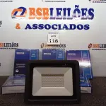 LOTE 116 - 05 REFLETORES LED AMBIENTE EXTERNO100W. (NO ESTADO) ATENÇÃO! FAZER A VISITAÇÃO ANTES DE ARREMATAR, NÃO SABEMOS SE FUNCIONA. LEILÃO NÃO TEM GARANTIA E NEM DEVOLUÇÃO, SUJEITO A POSSÍVEIS AVARIAS VISÍVEIS/OCULTAS E/OU AUSÊNCIA DE COMPONENTES.