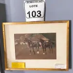 LOTE 103 - 01 CAVALO COM MOLDURA DOURADA. (NO ESTADO)