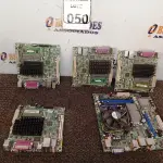 LOTE 050 - 05 PLACAS-MÃE DIVERSAS. (NO ESTADO) ATENÇÃO! FAZER A VISITAÇÃO ANTES DE ARREMATAR, NÃO SABEMOS SE FUNCIONA. LEILÃO NÃO TEM GARANTIA E NEM DEVOLUÇÃO, SUJEITO A POSSÍVEIS AVARIAS VISÍVEIS/OCULTAS E/OU AUSÊNCIA DE COMPONENTES.
