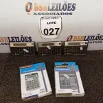 LOTE 027 - 05 CALCULADORAS PORTÁTEIS MARCAS E MODELOS DIVERSOS. (NO ESTADO) ATENÇÃO! FAZER A VISITAÇÃO ANTES DE ARREMATAR, NÃO SABEMOS SE FUNCIONA. LEILÃO NÃO TEM GARANTIA E NEM DEVOLUÇÃO, SUJEITO A POSSÍVEIS AVARIAS VISÍVEIS/OCULTAS E/OU AUSÊNCIA DE COMPONENTES.