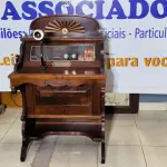 LOTE 001 - 01GRAHAM BELL.TELEFONE ORIGINAL, FABRICADO POR WESTERN ELETRIC CO , CHICAGO USA EM 1884. (NO ESTADO)
