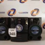 LOTE 248 - 01 APARELHO DE SOM MINI SYSTEM MARCA PHILIPS. (NO ESTADO) ATENÇÃO! FAZER A VISITAÇÃO ANTES DE ARREMATAR, NÃO SABEMOS SE FUNCIONA. LEILÃO NÃO TEM GARANTIA E NEM DEVOLUÇÃO, SUJEITO A POSSÍVEIS AVARIAS VISÍVEIS/OCULTAS E/OU AUSÊNCIA DE COMPONENTES.