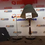 LOTE 239 - 02 ABAJURES C/AVARIAS. (NO ESTADO) ATENÇÃO! FAZER A VISITAÇÃO ANTES DE ARREMATAR, NÃO SABEMOS SE FUNCIONA. LEILÃO NÃO TEM GARANTIA E NEM DEVOLUÇÃO, SUJEITO A POSSÍVEIS AVARIAS VISÍVEIS/OCULTAS E/OU AUSÊNCIA DE COMPONENTES.