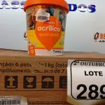 LOTE 289 - 06 REJUNTES ACRÍLICO 1KG CADA. (NO ESTADO) ATENÇÃO! FAZER A VISITAÇÃO ANTES DE ARREMATAR, NÃO SABEMOS SE FUNCIONA. LEILÃO NÃO TEM GARANTIA E NEM DEVOLUÇÃO, SUJEITO A POSSÍVEIS AVARIAS VISÍVEIS/OCULTAS E/OU AUSÊNCIA DE COMPONENTES.