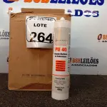 LOTE 264 - 12 SELANTES PU-40 MULTIUSO DE POLIURETANO. (NO ESTADO) ATENÇÃO! FAZER A VISITAÇÃO ANTES DE ARREMATAR, NÃO SABEMOS SE FUNCIONA. LEILÃO NÃO TEM GARANTIA E NEM DEVOLUÇÃO, SUJEITO A POSSÍVEIS AVARIAS VISÍVEIS/OCULTAS E/OU AUSÊNCIA DE COMPONENTES.