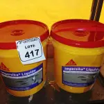 LOTE 417 - 02 BALDES DE IMPERSIKA LIQUIDO ADITIVO IMPERMEABILIZANTE E PLASTIFICANTE P REBOCO E ARGAMASSA DE 18L CADA. (NO ESTADO) ATENÇÃO! FAZER A VISITAÇÃO ANTES DE ARREMATAR, NÃO SABEMOS SE FUNCIONA. LEILÃO NÃO TEM GARANTIA E NEM DEVOLUÇÃO, SUJEITO A POSSÍVEIS AVARIAS VISÍVEIS/OCULTAS E/OU AUSÊNCIA DE COMPONENTES.