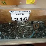 LOTE 216 - 01 LOTE COM GRANDE QUANTIDADE DE PARAFUSOS E PORCAS.  (NO ESTADO) ATENÇÃO! FAZER A VISITAÇÃO ANTES DE ARREMATAR, NÃO SABEMOS SE FUNCIONA. LEILÃO NÃO TEM GARANTIA E NEM DEVOLUÇÃO, SUJEITO A POSSÍVEIS AVARIAS VISÍVEIS/OCULTAS E/OU AUSÊNCIA DE COMPONENTES.