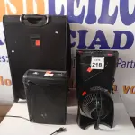 LOTE 218 - 01 MALA, 01 VENTILADOR PORTÁTIL E 02 FRAGMENTADORAS DE PAPEL MARCAS E MODELOS. (NO ESTADO) ATENÇÃO! FAZER A VISITAÇÃO ANTES DE ARREMATAR, NÃO SABEMOS SE FUNCIONA. LEILÃO NÃO TEM GARANTIA E NEM DEVOLUÇÃO, SUJEITO A POSSÍVEIS AVARIAS VISÍVEIS/OCULTAS E/OU AUSÊNCIA DE COMPONENTES.