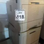 LOTE 418 - 02 IMPRESSORAS MARCA SAMSUNG MODELO ME4510. (NO ESTADO) ATENÇÃO! FAZER A VISITAÇÃO ANTES DE ARREMATAR, NÃO SABEMOS SE FUNCIONA. LEILÃO NÃO TEM GARANTIA E NEM DEVOLUÇÃO, SUJEITO A POSSÍVEIS AVARIAS VISÍVEIS/OCULTAS E/OU AUSÊNCIA DE COMPONENTES.