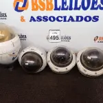LOTE 495 - 01 LOTE COM 04 CÂMERAS DOMES. (NO ESTADO) ATENÇÃO! FAZER A VISITAÇÃO ANTES DE ARREMATAR, NÃO SABEMOS SE FUNCIONA. LEILÃO NÃO TEM GARANTIA E NEM DEVOLUÇÃO, SUJEITO A POSSÍVEIS AVARIAS VISÍVEIS/OCULTAS E/OU AUSÊNCIA DE COMPONENTES.