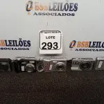 LOTE 293 - 01 LOTE COM 05 CÂMERAS DIGITAIS DIVERSAS. (NO ESTADO) ATENÇÃO! FAZER A VISITAÇÃO ANTES DE ARREMATAR, NÃO SABEMOS SE FUNCIONA. LEILÃO NÃO TEM GARANTIA E NEM DEVOLUÇÃO, SUJEITO A POSSÍVEIS AVARIAS VISÍVEIS/OCULTAS E/OU AUSÊNCIA DE COMPONENTES.