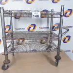 LOTE 146 - 01 CARRINHO EM INOX 03 PRATELEIRAS. (NO ESTADO) ATENÇÃO! FAZER A VISITAÇÃO ANTES DE ARREMATAR, NÃO SABEMOS SE FUNCIONA. LEILÃO NÃO TEM GARANTIA E NEM DEVOLUÇÃO, SUJEITO A POSSÍVEIS AVARIAS VISÍVEIS/OCULTAS E/OU AUSÊNCIA DE COMPONENTES.