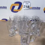 LOTE 218 - 10 CANECAS DE VIDRO PARA CHOPP. (NO ESTADO) ATENÇÃO! FAZER A VISITAÇÃO ANTES DE ARREMATAR, NÃO SABEMOS SE FUNCIONA. LEILÃO NÃO TEM GARANTIA E NEM DEVOLUÇÃO, SUJEITO A POSSÍVEIS AVARIAS VISÍVEIS/OCULTAS E/OU AUSÊNCIA DE COMPONENTES.