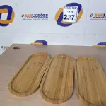 LOTE 227 - 03 BANDEJAS EM MADEIRA. (NO ESTADO) ATENÇÃO! FAZER A VISITAÇÃO ANTES DE ARREMATAR, NÃO SABEMOS SE FUNCIONA. LEILÃO NÃO TEM GARANTIA E NEM DEVOLUÇÃO, SUJEITO A POSSÍVEIS AVARIAS VISÍVEIS/OCULTAS E/OU AUSÊNCIA DE COMPONENTES.