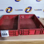 LOTE 088 - 02 CAIXAS ORGANIZADORAS EM PLÁSTICO NA COR VERMELHA. (NO ESTADO) ATENÇÃO! FAZER A VISITAÇÃO ANTES DE ARREMATAR, NÃO SABEMOS SE FUNCIONA. LEILÃO NÃO TEM GARANTIA E NEM DEVOLUÇÃO, SUJEITO A POSSÍVEIS AVARIAS VISÍVEIS/OCULTAS E/OU AUSÊNCIA DE COMPONENTES.