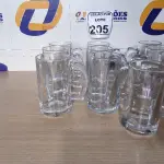 LOTE 205 - 10 CANECAS DE VIDRO PARA CHOPP. (NO ESTADO) ATENÇÃO! FAZER A VISITAÇÃO ANTES DE ARREMATAR, NÃO SABEMOS SE FUNCIONA. LEILÃO NÃO TEM GARANTIA E NEM DEVOLUÇÃO, SUJEITO A POSSÍVEIS AVARIAS VISÍVEIS/OCULTAS E/OU AUSÊNCIA DE COMPONENTES.