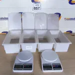 LOTE 057 - 04 CAIXAS ORGANIZADORAS PEQUENAS EM PLÁSTICO. (NO ESTADO) ATENÇÃO! FAZER A VISITAÇÃO ANTES DE ARREMATAR, NÃO SABEMOS SE FUNCIONA. LEILÃO NÃO TEM GARANTIA E NEM DEVOLUÇÃO, SUJEITO A POSSÍVEIS AVARIAS VISÍVEIS/OCULTAS E/OU AUSÊNCIA DE COMPONENTES.