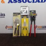 LOTE 003 - 01 ALICATE DE PRESSÃO 10, 01 TORQUE ARMADOR E 01 ALICATE DE BICO MEIA CANA MARCA FERTAK (NOVO). (NO ESTADO) ATENÇÃO! FAZER A VISITAÇÃO ANTES DE ARREMATAR, NÃO SABEMOS SE FUNCIONA. LEILÃO NÃO TEM GARANTIA E NEM DEVOLUÇÃO, SUJEITO A POSSÍVEIS AVARIAS VISÍVEIS/OCULTAS E/OU AUSÊNCIA DE COMPONENTES.