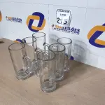 LOTE 215 - 06 CANECAS DE VIDRO PARA CHOPP. (NO ESTADO) ATENÇÃO! FAZER A VISITAÇÃO ANTES DE ARREMATAR, NÃO SABEMOS SE FUNCIONA. LEILÃO NÃO TEM GARANTIA E NEM DEVOLUÇÃO, SUJEITO A POSSÍVEIS AVARIAS VISÍVEIS/OCULTAS E/OU AUSÊNCIA DE COMPONENTES.