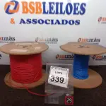 LOTE 339 - 02 ROLOS DE FIO INCOMPLETOS. (NO ESTADO) ATENÇÃO! FAZER A VISITAÇÃO ANTES DE ARREMATAR, NÃO SABEMOS SE FUNCIONA. LEILÃO NÃO TEM GARANTIA E NEM DEVOLUÇÃO, SUJEITO A POSSÍVEIS AVARIAS VISÍVEIS/OCULTAS E/OU AUSÊNCIA DE COMPONENTES.