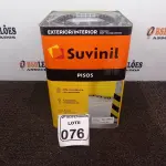 LOTE 076 - 01 LATA DE TINTA PARA PISO CINZA FOSCO ESCURO MARCA SUVINIL 18L(NOVO). (NO ESTADO) ATENÇÃO! FAZER A VISITAÇÃO ANTES DE ARREMATAR, NÃO SABEMOS SE FUNCIONA. LEILÃO NÃO TEM GARANTIA E NEM DEVOLUÇÃO, SUJEITO A POSSÍVEIS AVARIAS VISÍVEIS/OCULTAS E/OU AUSÊNCIA DE COMPONENTES.