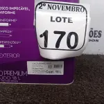 LOTE 170 - 01 LATA DE TINTA BRANCO NEVE FOSCO 18L INTERNA/EXTERNA SUVINIL (NOVO). (NO ESTADO) ATENÇÃO! FAZER A VISITAÇÃO ANTES DE ARREMATAR, NÃO SABEMOS SE FUNCIONA. LEILÃO NÃO TEM GARANTIA E NEM DEVOLUÇÃO, SUJEITO A POSSÍVEIS AVARIAS VISÍVEIS/OCULTAS E/OU AUSÊNCIA DE COMPONENTES.