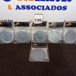 LOTE 136 - 08 TAMPAS DE RALO EM INOX(NOVO). (NO ESTADO) ATENÇÃO! FAZER A VISITAÇÃO ANTES DE ARREMATAR, NÃO SABEMOS SE FUNCIONA. LEILÃO NÃO TEM GARANTIA E NEM DEVOLUÇÃO, SUJEITO A POSSÍVEIS AVARIAS VISÍVEIS/OCULTAS E/OU AUSÊNCIA DE COMPONENTES.