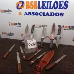 LOTE 028 - 01 LOTE C/APROXIMADAMENTE 12 FACAS MARCAS E MODELOS DIVERSOS. (NO ESTADO) ATENÇÃO! FAZER A VISITAÇÃO ANTES DE ARREMATAR, NÃO SABEMOS SE FUNCIONA. LEILÃO NÃO TEM GARANTIA E NEM DEVOLUÇÃO, SUJEITO A POSSÍVEIS AVARIAS VISÍVEIS/OCULTAS E/OU AUSÊNCIA DE COMPONENTES.