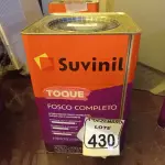 LOTE 430 - 01 LATA DE TINTA MARCA SUVINIL COR BRANCO NEVE ACRÍLICA PREMIUM 18L. (NOVO) (VALIDADE 10/2027)(NO ESTADO) ATENÇÃO! FAZER A VISITAÇÃO ANTES DE ARREMATAR, NÃO SABEMOS SE FUNCIONA. LEILÃO NÃO TEM GARANTIA E NEM DEVOLUÇÃO, SUJEITO A POSSÍVEIS AVARIAS VISÍVEIS/OCULTAS E/OU AUSÊNCIA DE COMPONENTES.