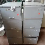 LOTE 475 - 02 ARQUIVOS DE AÇO C/04 GAVETAS CADA. (NO ESTADO) ATENÇÃO! FAZER A VISITAÇÃO ANTES DE ARREMATAR, NÃO SABEMOS SE FUNCIONA. LEILÃO NÃO TEM GARANTIA E NEM DEVOLUÇÃO, SUJEITO A POSSÍVEIS AVARIAS VISÍVEIS/OCULTAS E/OU AUSÊNCIA DE COMPONENTES.