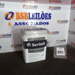 LOTE 291 - 01 GALÃO DE TINTA FOSCO BRANCO MARCA SUVINIL 18L.(VALIDADE 09/2027)(NO ESTADO) ATENÇÃO! FAZER A VISITAÇÃO ANTES DE ARREMATAR, NÃO SABEMOS SE FUNCIONA. LEILÃO NÃO TEM GARANTIA E NEM DEVOLUÇÃO, SUJEITO A POSSÍVEIS AVARIAS VISÍVEIS/OCULTAS E/OU AUSÊNCIA DE COMPONENTES.