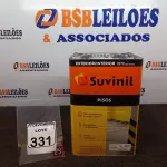 LOTE 331 - 01 LATA DE TINTA MARCA SUVINIL COR CINZA FOSCO ESCURO 18L. (NOVO) (VALIDADE 10/2027) (NO ESTADO) ATENÇÃO! FAZER A VISITAÇÃO ANTES DE ARREMATAR, NÃO SABEMOS SE FUNCIONA. LEILÃO NÃO TEM GARANTIA E NEM DEVOLUÇÃO, SUJEITO A POSSÍVEIS AVARIAS VISÍVEIS/OCULTAS E/OU AUSÊNCIA DE COMPONENTES.