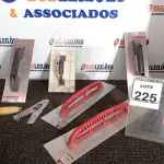 LOTE 225 - 04 DESEMPENADEIRAS, 01 COLHER DE OBRAS E 01 ESCOVA DE AÇO MARCAS E MODELOS DIVERSOS(NOVO). (NO ESTADO) ATENÇÃO! FAZER A VISITAÇÃO ANTES DE ARREMATAR, NÃO SABEMOS SE FUNCIONA. LEILÃO NÃO TEM GARANTIA E NEM DEVOLUÇÃO, SUJEITO A POSSÍVEIS AVARIAS VISÍVEIS/OCULTAS E/OU AUSÊNCIA DE COMPONENTES.