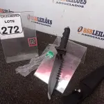 LOTE 272 - 01 FACA TAMANHO MEDIANO(NOVO). (NO ESTADO) ATENÇÃO! FAZER A VISITAÇÃO ANTES DE ARREMATAR, NÃO SABEMOS SE FUNCIONA. LEILÃO NÃO TEM GARANTIA E NEM DEVOLUÇÃO, SUJEITO A POSSÍVEIS AVARIAS VISÍVEIS/OCULTAS E/OU AUSÊNCIA DE COMPONENTES.