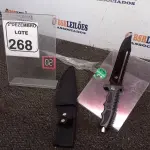 LOTE 268 - 01 FACA TAMANHO MEDIANO(NOVO). (NO ESTADO) ATENÇÃO! FAZER A VISITAÇÃO ANTES DE ARREMATAR, NÃO SABEMOS SE FUNCIONA. LEILÃO NÃO TEM GARANTIA E NEM DEVOLUÇÃO, SUJEITO A POSSÍVEIS AVARIAS VISÍVEIS/OCULTAS E/OU AUSÊNCIA DE COMPONENTES.
