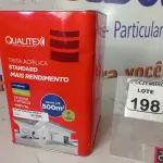 LOTE 198 - 01 LATA DE TINTA MARCA QUALITEX 18L NA COR PEROLA. (NO ESTADO) ATENÇÃO! FAZER A VISITAÇÃO ANTES DE ARREMATAR, NÃO SABEMOS SE FUNCIONA. LEILÃO NÃO TEM GARANTIA E NEM DEVOLUÇÃO, SUJEITO A POSSÍVEIS AVARIAS VISÍVEIS/OCULTAS E/OU AUSÊNCIA DE COMPONENTES.