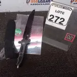LOTE 272 - 01 FACA TAMANHO MEDIANO(NOVO). (NO ESTADO) ATENÇÃO! FAZER A VISITAÇÃO ANTES DE ARREMATAR, NÃO SABEMOS SE FUNCIONA. LEILÃO NÃO TEM GARANTIA E NEM DEVOLUÇÃO, SUJEITO A POSSÍVEIS AVARIAS VISÍVEIS/OCULTAS E/OU AUSÊNCIA DE COMPONENTES.