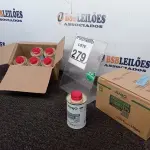 LOTE 279 - 02 CAIXAS DE CATALIZADORES VERNIZ PU MARCA ANJO C/150ML CADA. (NO ESTADO) ATENÇÃO! FAZER A VISITAÇÃO ANTES DE ARREMATAR, NÃO SABEMOS SE FUNCIONA. LEILÃO NÃO TEM GARANTIA E NEM DEVOLUÇÃO, SUJEITO A POSSÍVEIS AVARIAS VISÍVEIS/OCULTAS E/OU AUSÊNCIA DE COMPONENTES.