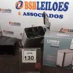 LOTE 130 - 01 LIXEIRA EM INOX COM PEDAL 5L MARCA MOOD. (NO ESTADO) ATENÇÃO! FAZER A VISITAÇÃO ANTES DE ARREMATAR, NÃO SABEMOS SE FUNCIONA. LEILÃO NÃO TEM GARANTIA E NEM DEVOLUÇÃO, SUJEITO A POSSÍVEIS AVARIAS VISÍVEIS/OCULTAS E/OU AUSÊNCIA DE COMPONENTES.