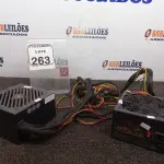 LOTE 263 - 02 FONTES DE ALIMENTAÇÃO P/PC MARCAS E MODELOS DIVERSOS. (NO ESTADO) ATENÇÃO! FAZER A VISITAÇÃO ANTES DE ARREMATAR, NÃO SABEMOS SE FUNCIONA. LEILÃO NÃO TEM GARANTIA E NEM DEVOLUÇÃO, SUJEITO A POSSÍVEIS AVARIAS VISÍVEIS/OCULTAS E/OU AUSÊNCIA DE COMPONENTES.
