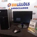 LOTE 438 - 01 CPU MARCA HP E 01 MONITOR MARCA SAMSUNG C/MOUSE. (NO ESTADO) ATENÇÃO! FAZER A VISITAÇÃO ANTES DE ARREMATAR, NÃO SABEMOS SE FUNCIONA. LEILÃO NÃO TEM GARANTIA E NEM DEVOLUÇÃO, SUJEITO A POSSÍVEIS AVARIAS VISÍVEIS/OCULTAS E/OU AUSÊNCIA DE COMPONENTES.