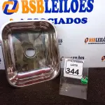 LOTE 344 - 01 CUBA INOX N3 ACO 430 3.1/2 40X34X14 FABRINOX (NO ESTADO) ATENÇÃO! FAZER A VISITAÇÃO ANTES DE ARREMATAR, NÃO SABEMOS SE FUNCIONA. LEILÃO NÃO TEM GARANTIA E NEM DEVOLUÇÃO, SUJEITO A POSSÍVEIS AVARIAS VISÍVEIS/OCULTAS E/OU AUSÊNCIA DE COMPONENTES.