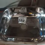 LOTE 532 - 01 CUBA EM AÇO INOX 400X340X140MM(NOVO). (NO ESTADO) ATENÇÃO! FAZER A VISITAÇÃO ANTES DE ARREMATAR, NÃO SABEMOS SE FUNCIONA. LEILÃO NÃO TEM GARANTIA E NEM DEVOLUÇÃO, SUJEITO A POSSÍVEIS AVARIAS VISÍVEIS/OCULTAS E/OU AUSÊNCIA DE COMPONENTES.