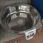 LOTE 538 - 01 CUBA EM AÇO INOX REDONDA (NOVO). (NO ESTADO) ATENÇÃO! FAZER A VISITAÇÃO ANTES DE ARREMATAR, NÃO SABEMOS SE FUNCIONA. LEILÃO NÃO TEM GARANTIA E NEM DEVOLUÇÃO, SUJEITO A POSSÍVEIS AVARIAS VISÍVEIS/OCULTAS E/OU AUSÊNCIA DE COMPONENTES.